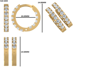 Pendientes de aro de moissanita de corte redondo de 0,80 quilates, regalo de aniversario y boda, joyería cristiana de lujo de oro amarillo macizo de 14 quilates para mujer - Product Image 6