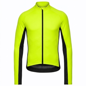 เสื้อปั่นจักรยานแขนยาวสีดำแบบซิปเต็มตัวทรงพอดีตัว - Product Image 6