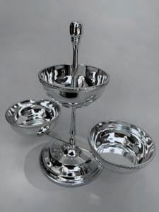 ขาตั้งเค้กชุบเงินสำหรับใส่คุกกี้ ช็อกโกแลต ถ้วยโชว์ขนมหวานสุดหรูสำหรับงานปาร์ตี้ งานอีเว้นท์ บุฟเฟ่ต์ และการจัดเลี้ยงอย่างมีระดับ - Product Image 2