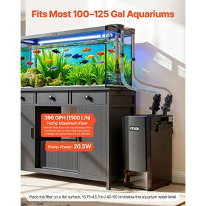 Filtro a Canister Potente da 396 GPH con Pompa, Macchina per la Pulizia Esterna dell'Acquario a 4 Stadi, Filtri Efficienza Media per la Circolazione dell'Acqua - Product Image 2