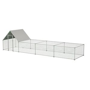 Grande Pollaio in Metallo da 26 Piedi (6.7Lx6.6Wx6.6H ft) con Recinzione in Filo Zincato per Polli e Conigli - Product Image 5