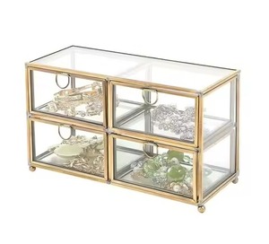 Contemporary Jewelry Box Metal <b>Storage</b> Organizer Case for Rings Earrings Necklace Accessories for <b>Dressing</b> <b>Table</b> - Product Image 5