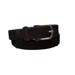 Ceinture en cuir de vachette grainé noir de qualité supérieure, style décontracté, avec boucle en fer, largeur 3,5 cm, longueur 120 cm, accessoire vestimentaire personnalisable - Product Image 1
