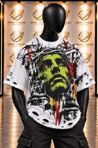 Direct Factory Men's <b>Vintage</b> Distressed <b>Graphic</b> T Shirt Men Oversized Heavyweight Cotton T-Shit Fit Digital Print Streetwear <b>Tee</b> - Product Image 4