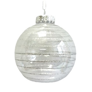 Boules suspendues de Noël argent or incassable clair 8CM matériau PET - Product Image 4
