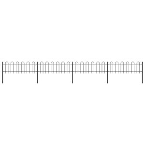 Valla de Jardín Negra de 281.3''x23.6'' con Estructura de Acero y Parte Superior en Forma de Aro - Product Image 1