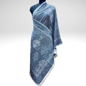 Châle Jamawar de Luxe : Écharpe Traditionnelle Cachemire en Jacquard Floral Mélangé de Laine – Stole de Mariage Ethnique et Écharpe d'Hiver pour Femme - Product Image 1