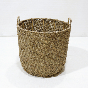 Cesta de Almacenamiento Redonda de Mimbre Tejida a Mano con Asas para Ropa y Artículos del Hogar - Product Image 4