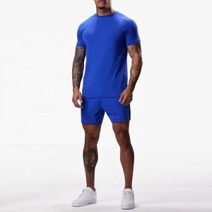 Camiseta de Manga Corta para Hombre, de Secado Rápido, Corte Ajustado, Cuello Redondo, Color Sólido, Tejido de Poliéster, Estilo Casual, Azul - Product Image 2