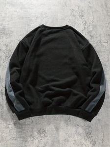 Sweat-shirt personnalisé avec broderie de logo, sweat-shirt en coton uni à col rond pour homme - Product Image 4