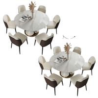 Ensemble de table à manger en bois de teck massif Table à manger ronde Meubles au design japonais super confortables directement à l'usine