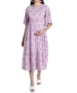 ชุดเดรสคลุมท้องผู้หญิง คอวี แขนยาว ผ้าริบ ยืดหยุ่น ใส่สบาย สไตล์ลำลอง - Product Image 5