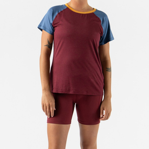 เสื้อยืดสำหรับผู้หญิงเสื้อยืดคอกลมแขนสั้นระบายอากาศคอกลมสำหรับผู้หญิงเสื้อยืดผ้าคอตตอนธรรมดาไม่มีลวดลายออกแบบได้ตามต้องการ - Product Image 3