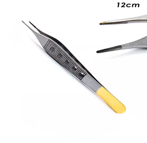 Pinzas de laboratorio multiusos para disección de tejidos, tipo Kocher rectas 1x2 con punta roma y dientes de rata, de calidad premium - Product Image 6