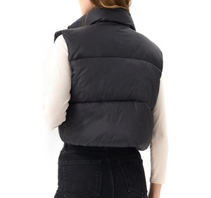 Logo personnalisé OEM sans manches printemps femmes Polyester bouffant coton hiver femmes manteau gilet veste bouffante - Product Image 3