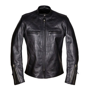 Giacca da uomo vintage in vera pelle invecchiata, classica da motociclista, di lusso, in pelle pieno fiore, all'ingrosso, alla moda - Product Image 1