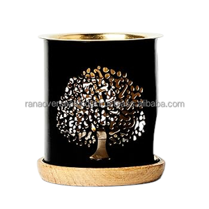 Brass Aroma <b>Oil</b> Diffuser <b>Burner</b> with Tree Pattern Decorative Essential <b>Oil</b> Warmer for Home Spa Yoga Meditation Relaxation Gift - Product Image 1