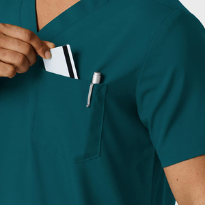 Ensemble d'uniformes médicaux pour hôpital, vêtements de travail pour infirmières et personnel de santé, t-shirt à manches courtes et col en V et pantalon - Product Image 5