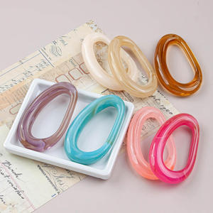 ALTAMASH CRAFT Pendentif de collier, boucles d'oreilles et porte-clés en résine écologique, fait main, en forme ovale, en acrylique et lucite, à suspendre, pour DIY - Product Image 2
