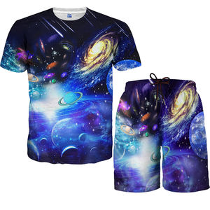 Ensemble short et t-shirt personnalisé en sublimation pour homme et femme, impression numérique 3D, motif graphique, t-shirt et short pour l'été - Product Image 3