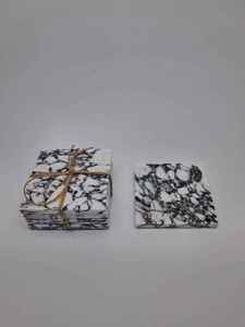 Luxury Calacatta Viola Marble <b>Coaster</b> Set of 4 With Square Design Handmade Natural Stone For Elegant Home Decor and <b>Drink</b> Use - Product Image 5