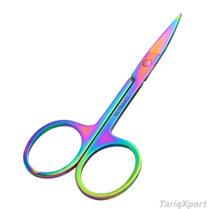 Professional Eyebrow Scissors Stainless Steel Curved Sharp Tip Beauty <b>Makeup</b> Trimming Scissor <b>Tools</b> for Salon & Personal Use - Product Image 2