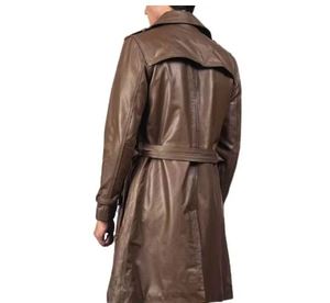 Abrigos de cuero marrón premium para el invierno, diseño elegante, comodidad superior y apariencia moderna para hombres, ropa para clima frío. - Product Image 4