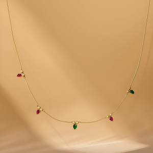 Women's Fashion Jewelry Set Invisible Chain Necklace with Multi Kundan Brass Alloy with Gold Plating Casual Style - Product Image 3