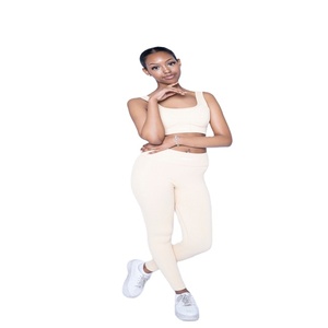 Ensemble de sport 2 pièces sans couture pour femme, 100 % polyester, respirant, grande taille, soutien-gorge de sport et leggings, pour yoga, gym et fitness - Product Image 1