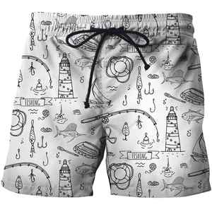 Nouveau short de bain pour homme, imprimé par sublimation intégrale, respirant, écologique, séchage rapide, taille mi-haute avec cordon de serrage - Product Image 2