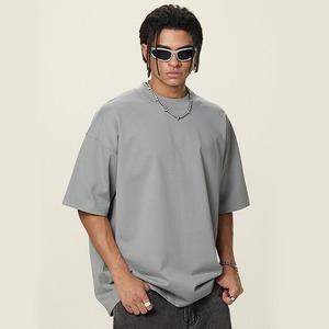 T-shirt en coton blanc surdimensionné pour homme, manches courtes, col rond, imprimé animal, respirant, jersey 300g, coupe décontractée - Product Image 4