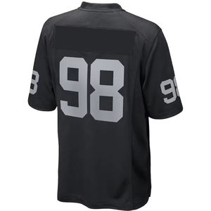 Maillot de football américain respirant 100 % polyester en maille, impression par transfert thermique, manches courtes, personnalisable avec nom, numéro et logo, vente en gros pour adultes - Product Image 2