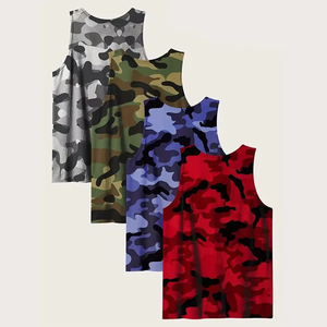 Camiseta sin mangas para hombre, nueva, de calidad, para fitness, transpirable, de secado rápido, con estampado de camuflaje, diseño moderno para verano. - Product Image 2