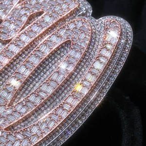Pendentif personnalisé en argent 925 avec moissanite, style hip-hop, lettres brillantes taillées en VVS, chaîne 3D, bijoux unisexes tendance - Product Image 3