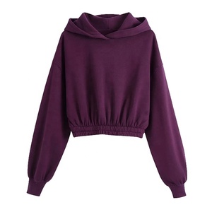 Sweat-shirt Long 100% coton pour femmes, pull-over français, tissu solide, impression personnalisée - Product Image 1