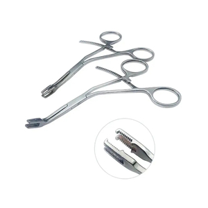 Pinces orthopédiques de réduction de qualité supérieure avec plaque de maintien osseux et quatre griffes courbes et droites, réutilisables, en acier inoxydable - Product Image 2