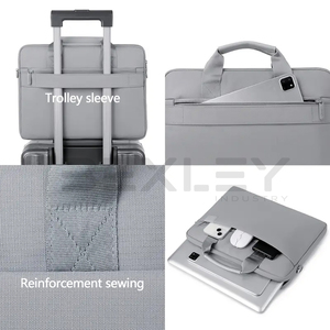 Sacoche d'affaires durable bicolore pour ordinateur portable avec fermeture éclair, poche avant et plusieurs compartiments – Service OEM/ODM, prix de gros - Product Image 4