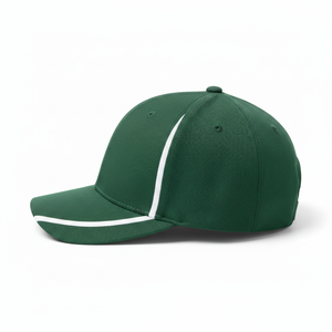 Gorra de Béisbol Verde de 6 Paneles con Rayas Blancas en Contraste, Unisex, Ajustable, Estilo Casual, para Adultos - Product Image 2