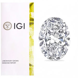 Diamant de laboratoire ovale certifié IGI, couleur D, clarté VVS, HPHT/CVD, diamant synthétique en vrac pour la fabrication de bijoux, prix de gros - Product Image 1