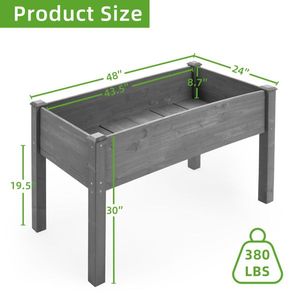 Raised Garden Bed with Wooden Legs Elevated Outdoor Planter Box for Plants Flower Pots & Planters - Product Image 2