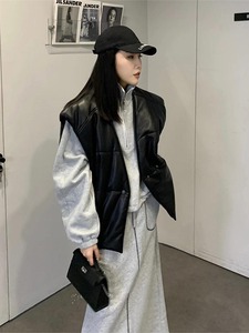 Chaleco de Cuero Genuino para Mujer, Estilo Motero, Impermeable, de Lona, de Secado Rápido, a la Moda, Estilo Urbano, 2026 - Product Image 2