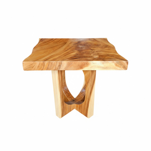 Mesa Decorativa Rústica con Pedestal Escultural, Diseño Único en Madera Suar de Alta Calidad, Pulida, con Patas Delicadas y Forma Especial para Decoración del Hogar - Product Image 1