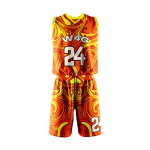 Conjunto de Camiseta y Pantalones Cortos de Baloncesto Personalizados para Adultos Unisex, Transpirables, de Secado Rápido, que Absorben la Humedad, con Protección UV, Impresión por Transferencia de Calor - Product Image 1