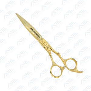 Ciseaux de coupe de cheveux de barbier à poignée fantaisie couleur or Ciseaux de salon en acier inoxydable de qualité supérieure pour les professionnels - Product Image 3