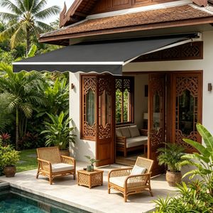 Tenda da Sole Retrattile per Patio, Antivento, Protezione UV, con Bracci Estensibili e Pieghevoli per Terrazze Esterne, Utilizzabile come Tettoia Antipioggia - Product Image 6