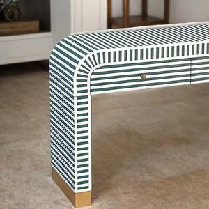 Cajón con Incrustaciones de Hueso de ILAHI, Diseño Moderno con Detalles de Ágata, Mueble Portátil para el Hogar - Product Image 1