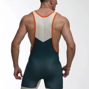 High Quality Mens Wrestling <b>Singlet</b> Athletic Compression Bodysuit One Piece <b>Weightlifting</b> Powerlifting Performance Garment - Product Image 6