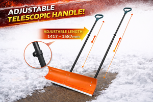 Pousse-neige robuste avec lame de 102 cm de large et poignée en D, pelle à neige en acier pour allée et trottoir, outils d'hiver ODGWTO005 - Product Image 4