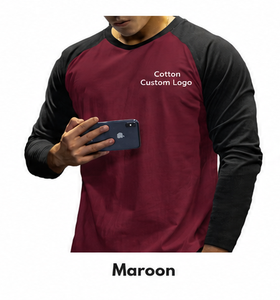 T-shirt homme vert forêt à manches raglan 100 % coton col rond coupe décontractée ample avec logo personnalisé sérigraphié 200g tricoté - Product Image 5