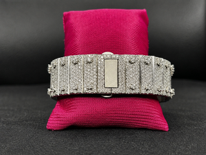Montre-bracelet mécanique de luxe classique pour homme, sertie de diamants et de moissanite, boîtier carré en acier inoxydable, affichage analogique - Product Image 3